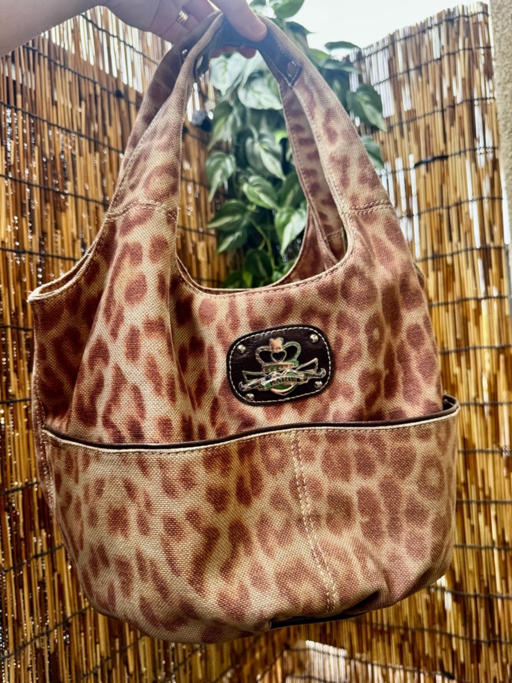 Kathy Van Zeeland Leopard Print Shoulder Bag - Brown/Tan